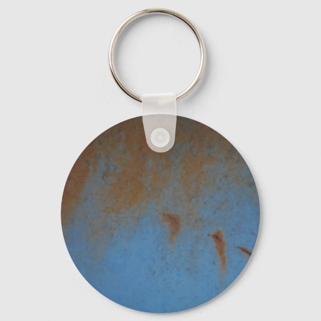 Rusty Blue background Key Ring (Front)