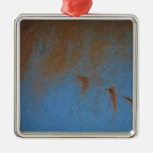 Rusty Blue background Metal Tree Decoration