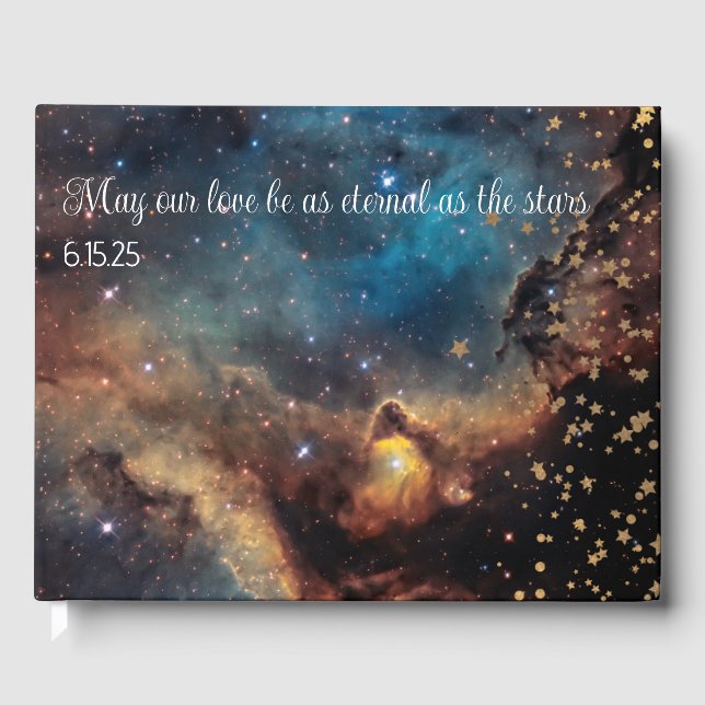 Rusty Blue Cloud Nebula Guest Book (Front)