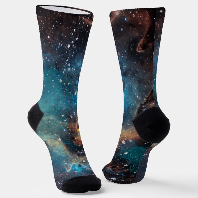 Rusty Blue Cloud Nebula Socks (Angled)