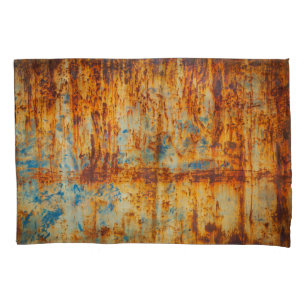 Rusty Blue Metal Texture Pillowcase