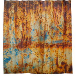 Rusty Blue Metal Texture Shower Curtain