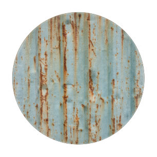 Rusty Blue Painted Metal Texture Cutting Board