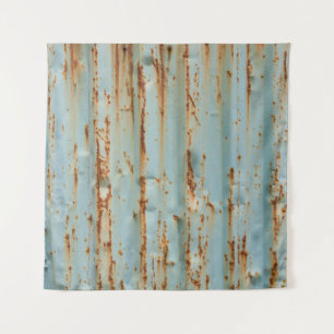 Rusty Blue Painted Metal Texture Tapestry