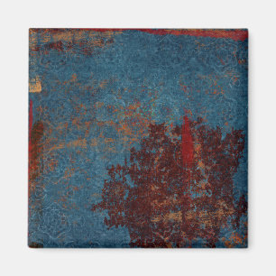 Rusty Blue Pattern Background Magnet