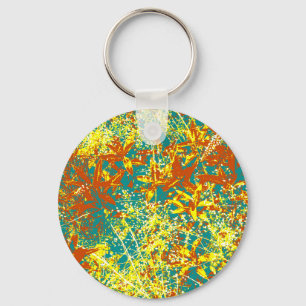 rusty brown leaves key ring