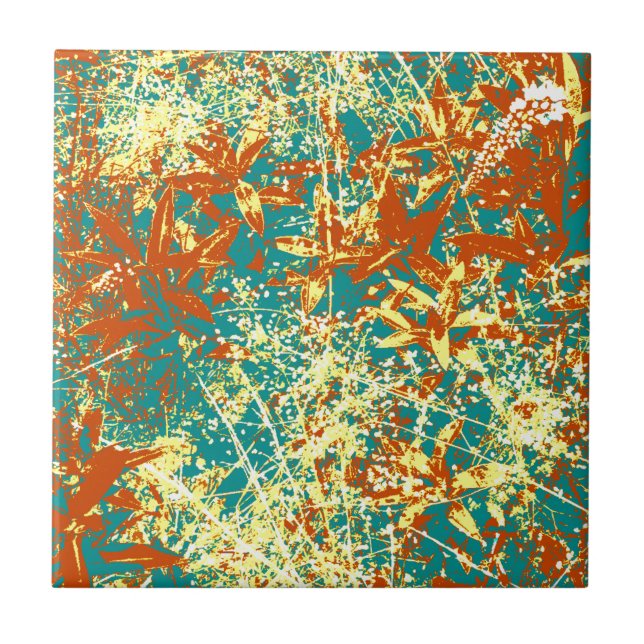 rusty brown leaves tile (Front)