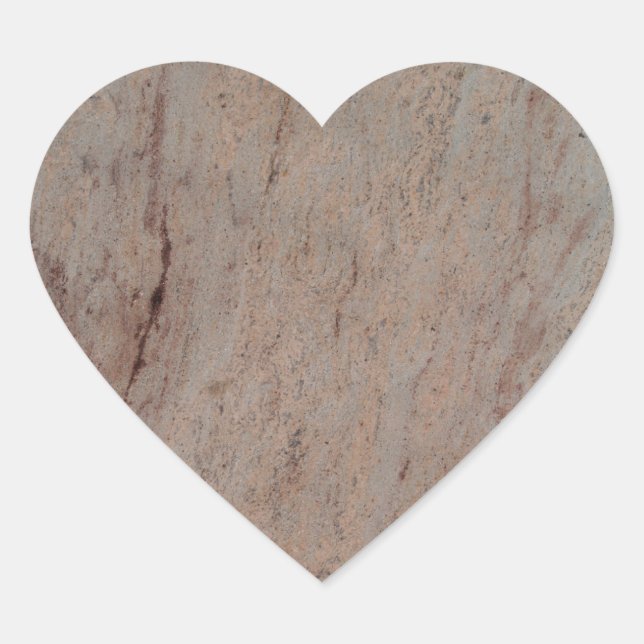 Rusty Brown Marble Heart Sticker (Front)