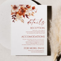 Rusty Burgundy Brown Floral Flower Wedding Details