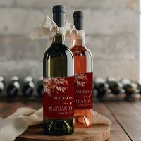 Rusty Burgundy Brown Floral Flower Wedding