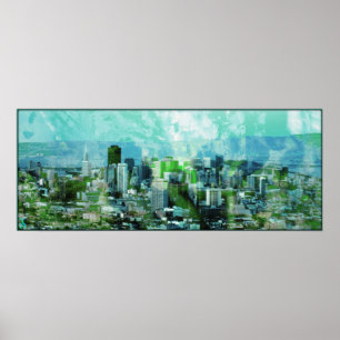 rusty city cyan poster