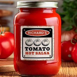 Rusty Custom Tomato Hot Salsa with screws Square Sticker