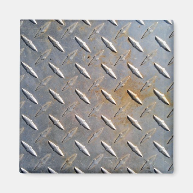 Rusty Diamond Plate Steel Magnet (Front)