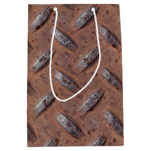 rusty diamond plating medium gift bag