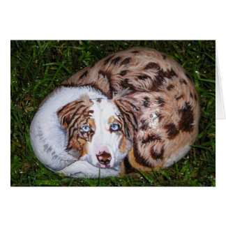 "Rusty" dog rock card