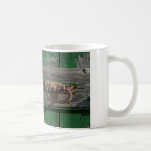 Rusty Door Handle On Green Door Coffee Mug