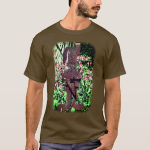Rusty Flower Garden Rabbit Floral Nature  T-Shirt