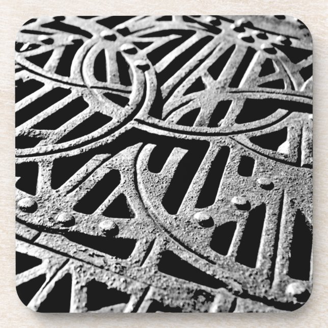 Rusty Grate in Grey Coaster (Front)