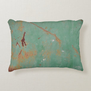 Rusty green weathered textured metal urban panel t decorative cushion