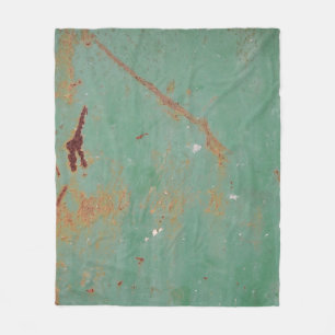 Rusty green weathered textured metal urban panel t fleece blanket