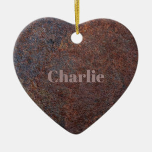 "Rusty Heart" Custom name ornament