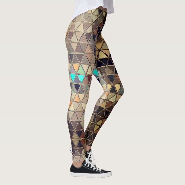 Rusty Jester Robot triangle pattern Leggings (Right)