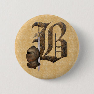 Rusty Knights Initial B 6 Cm Round Badge