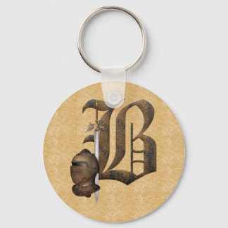 Rusty Knights Initial B Key Ring
