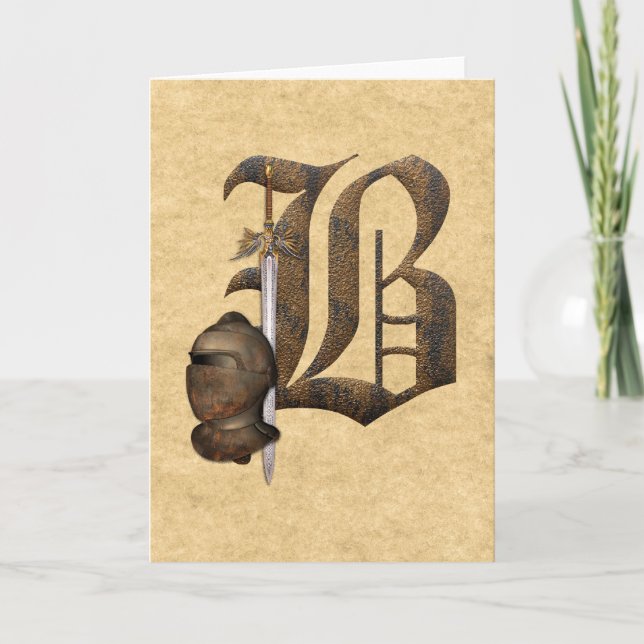 Rusty Knights Initial B Note Card (Front)