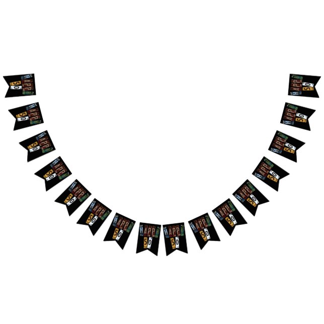 rusty license plate 50th birthday bunting  (All)