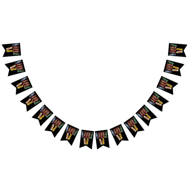 rusty license plate collection 65th birthday bunting  (All)