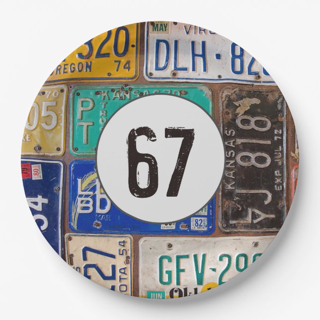 Rusty License Plates 67th Birthday (Front)
