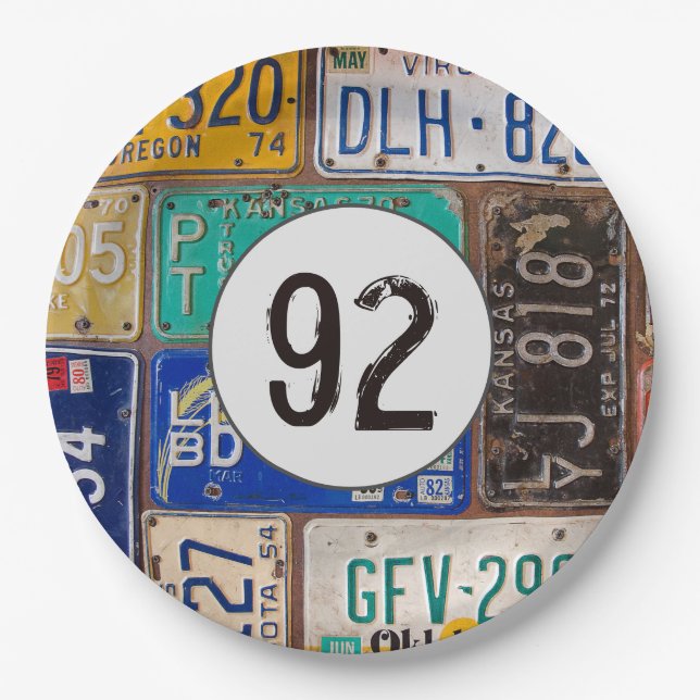 Rusty License Plates 92nd Birthday (Front)