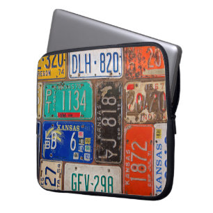 Rusty License Plates Collection Laptop Sleeve