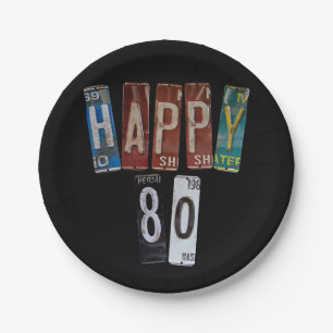 rusty license plates for 80th birthday