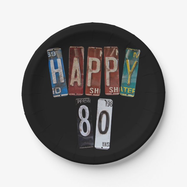 rusty license plates for 80th birthday (Front)