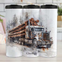 Rusty Log Truck Snowy Scene