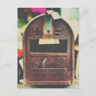 Rusty Mailbox Portrait Postcard