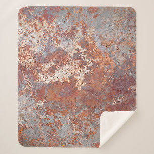 Rusty metal background sherpa blanket