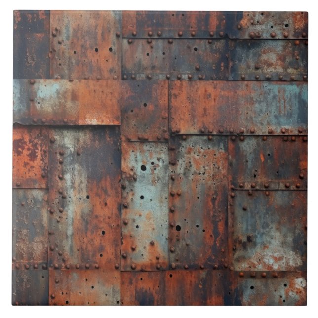 Rusty Metal Ceramic Tile (Front)