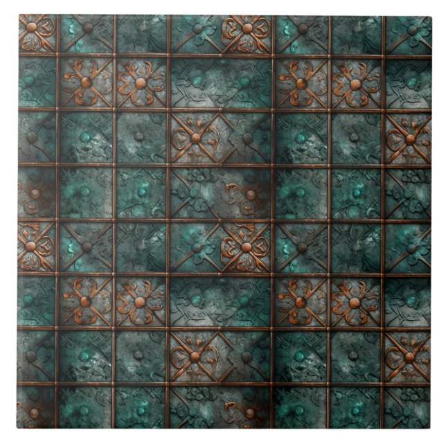 Rusty Metal Ceramic Tile (Front)