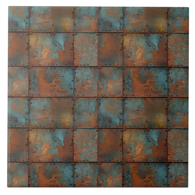 Rusty Metal Ceramic Tile (Front)