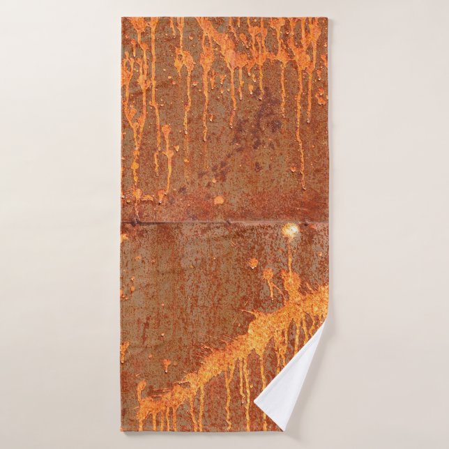 rusty metal panel texture background bath towel (Bath Towel)
