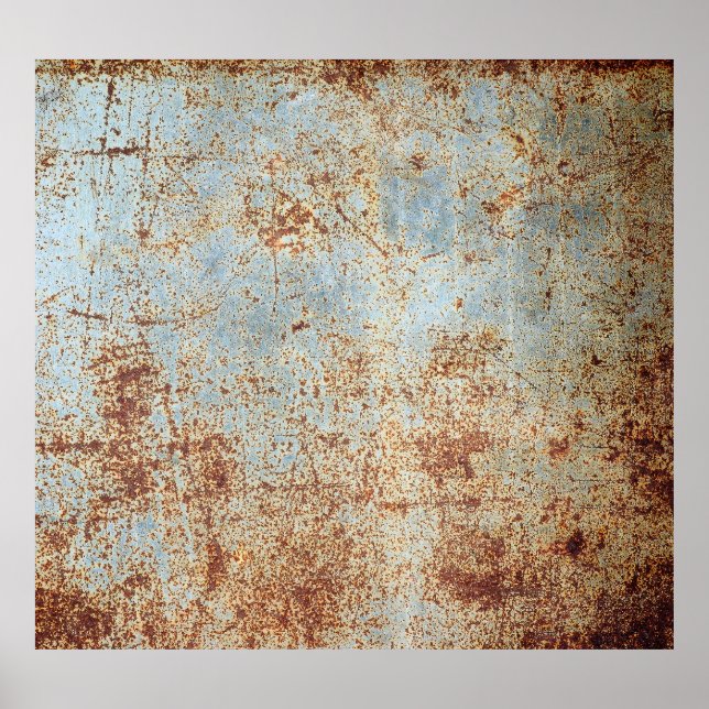 Rusty metal panel, textured background poster (Front)