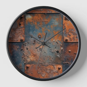 Rusty Metal Panels Clock