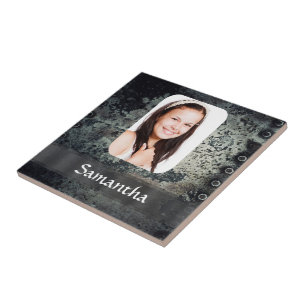 Rusty metal photo template tile