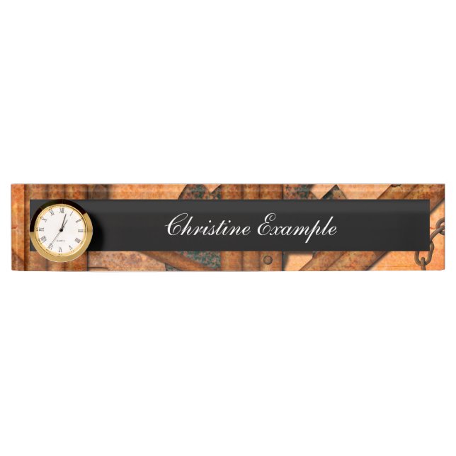 Rusty metal pipes nameplate (Front)