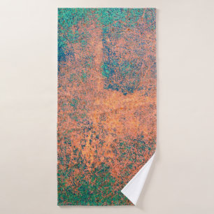 Rusty metal plate background texture. Steel plate Bath Towel