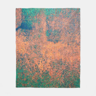 Rusty metal plate background texture. Steel plate  Fleece Blanket