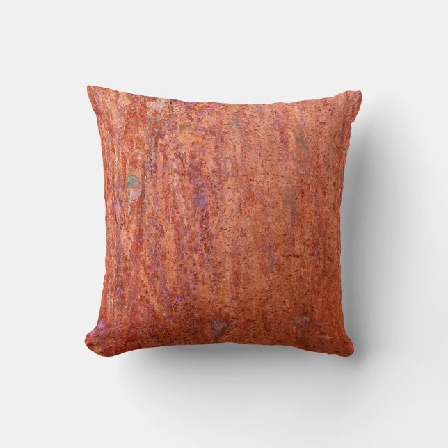 Rusty metal plate etched by corrosionabstract, age cushion (Front)